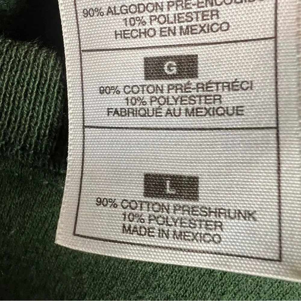 Vintage Embroidered Hunters Sweatshirt Medium Green Duck Buck Beer Bag Tag Brag - Picture 10 of 10